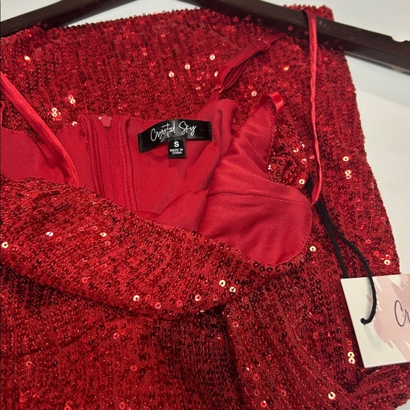 Red Sequin Mini Dress - Picture 4 of 4